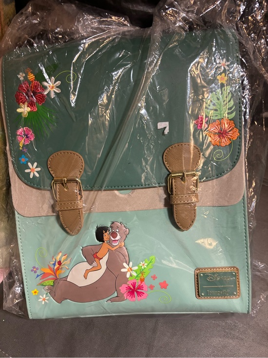 Loungefly Handbags - Loungefly Teal & Mint Jungle Book Mowgli & Baloo Floral Backpack